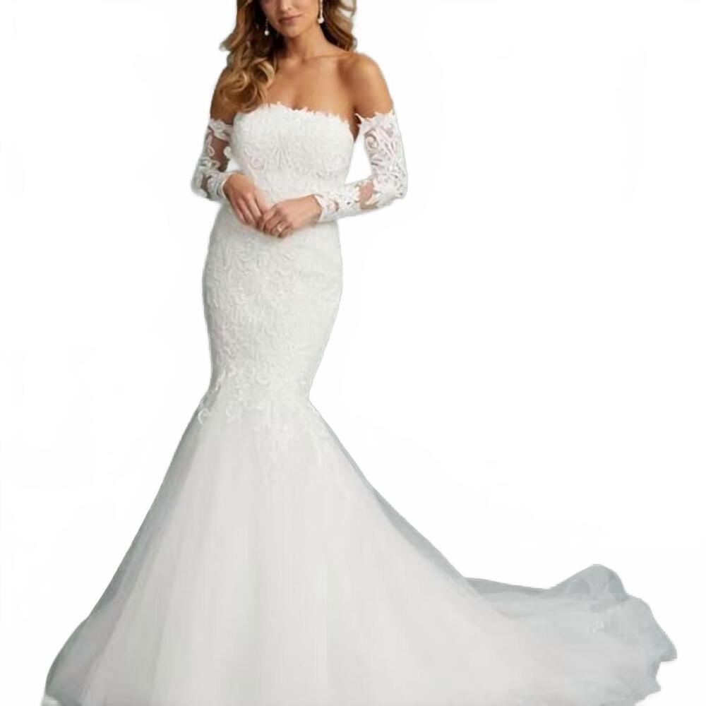 NEW HOUSE OF WU mermaid wedding gown in ivory/ivory
